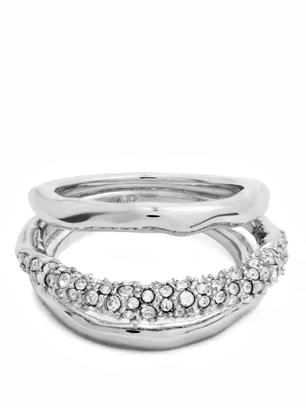 Alexis Bittar Solanales Crystal Orbiting Ring Size 7  Silver Clear SB11